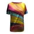 thumbnail image 3 of Puntoco Womens Plus Size Tops,Plus Size Short Sleeve Printed V-Neck Tops Tee T-Shirt Blouse, 3 of 5