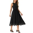 thumbnail image 4 of INSPIRE CHIC Women's Summer Tank Dress Sleeveless A Line Midi Dress Cotton Crewneck Casual Holiday Dress XL Black, 4 of 6