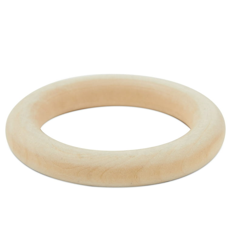 10Pack 100mm(4) Natural Wood Rings, 10mm Smooth Unfinished Wooden Circles  