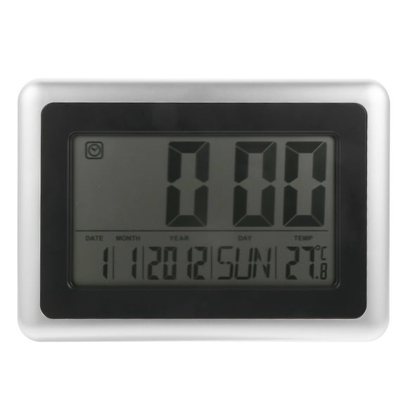 Shisuyan 1Pc LCD Digital Clock Alarm Clock Perpetual Clendar Electronic Clock No Battery