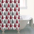 thumbnail image 4 of Red and Gray Christmas Tree Pattern Shower Curtain 36"x72" ,Bathroom Decorative Shower Curtains Set with 12 Hooks,Modern Waterproof Washable Shower Curtain, 4 of 6