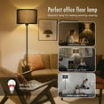 thumbnail image 2 of Susuzi Dimmable Floor Lamp With Bulb, Simple Design Modern LED Floor Lamp with Shade, Tall Pole Lamps for Living Room Bedroom Reading, Black, 2 of 10