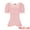 Grey Pink, variant on Sweetheart Neck Puff Sleeve Lace-up Blouse S Caramel