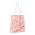 thumbnail image 3 of Canvas Bag Tote Bag Shopping Bag 16×15in Can Be Carried By Hand And Can Be Used For Daily Travel Such As Shopping And Going To Work Pink Marble_4, 3 of 8