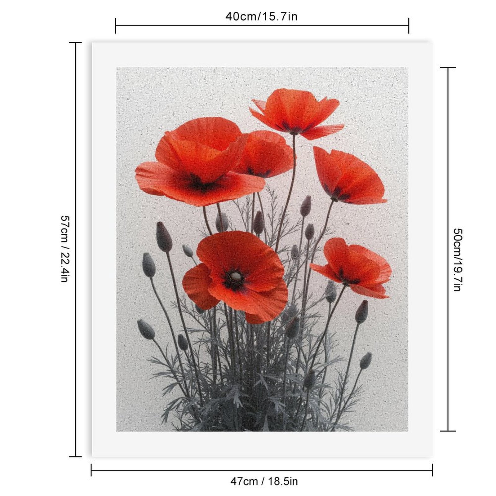 Paint By Numbers Kit for Adults Beginner - DIY Radiant Red Blossoms Artwork Canvas Painting Kits for Adults, Frameless Paint By Number for Adults for Home Wall Decor 16x20 Inch