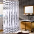 thumbnail image 6 of 36x72in Stall Black White Shower Curtain,Southwest Fabric Shower Curtains Sets for Bathroom,Aztec Geometry Bath Curtain Minimalist Art Curtain with Hooks, 6 of 6