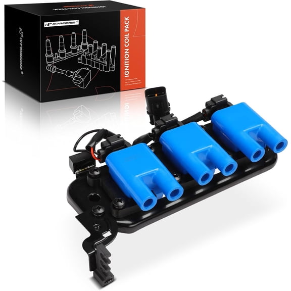 A-Premium (Blue) Engine Ignition Coil Pack Compatible with Kia Sportage 2005-2010 & Hyundai Tucson 2005-2009, 2.7L