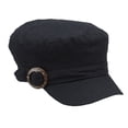 thumbnail image 3 of Linen Blend Military Cadet Hat (Black), 3 of 8