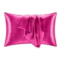 thumbnail image 2 of 2 PCS Satin Pillow Case Soft Breathable Smooth Silk Pillow Cover Perfect Gift for a Female Friend 20.08*25.98 "(Hot Pink), 2 of 8