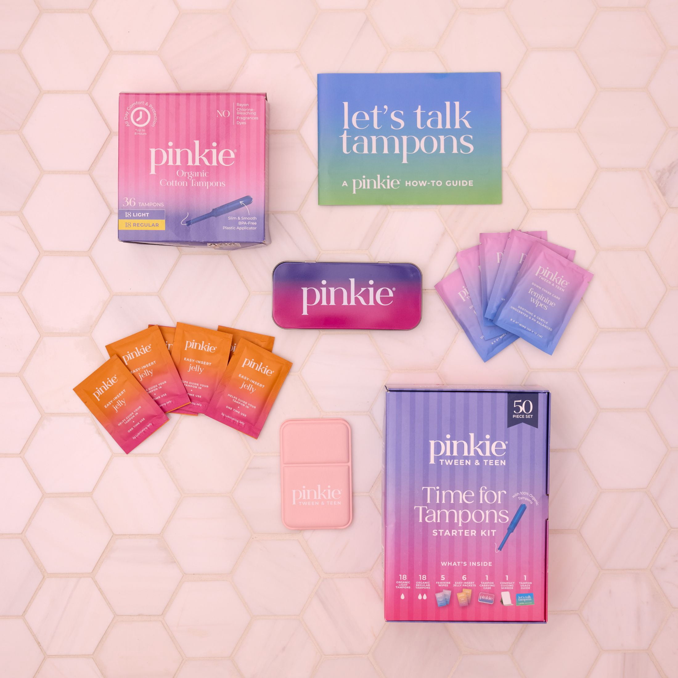 Pinkie, Organic Cotton, Time for Tampons Starter Kit (50 Piece)