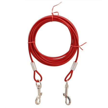 3/5/10 Meter Anti-Bite for Two Dogs Steel Wire Strong Camping/Hiking /Park Dog Outdoor Supplies Dog Leash Dog Tie Out Cable Pet Cable Leash RED 10M 5MM THICKNESS
