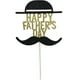 thumbnail image 1 of Adorno para tarta con forma de sombrero y barba para el Día del Padre, palillos creativos para cupcakes, decoración para tartas, suministros para fiestas (dorado), 1 of 5