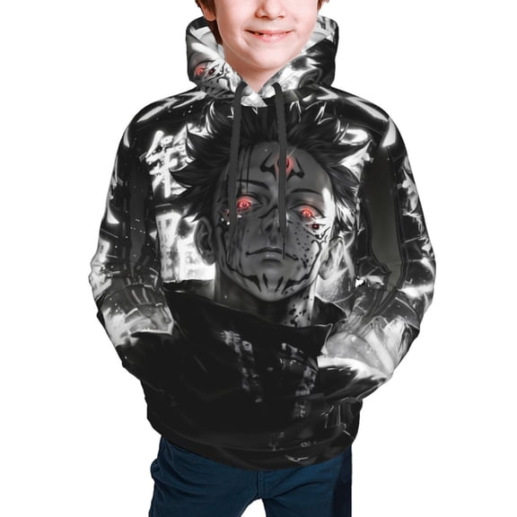 Jujutsu Kaisen Satoru Gojo Kids' Hoodie 3d Print Sweatshirt Soft Pullover Hooded With Big Pockets For Boys Or Girls Small
