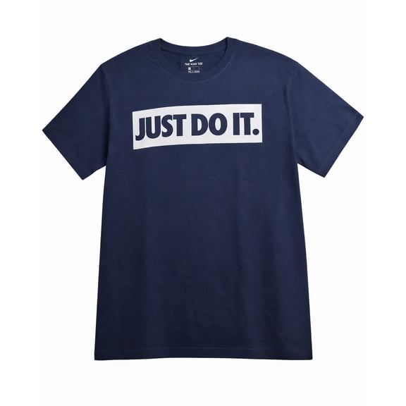 Nike Men's Short Sleeve Sportswear Navy T-Shirt wth Swoosh Logo