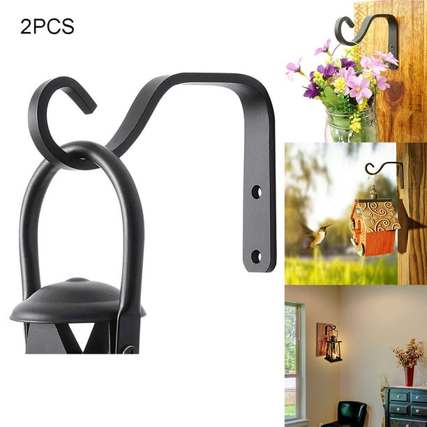 Metal Hanging Basket Brackets Outdoor Garden Plant Hanger Hook Wall