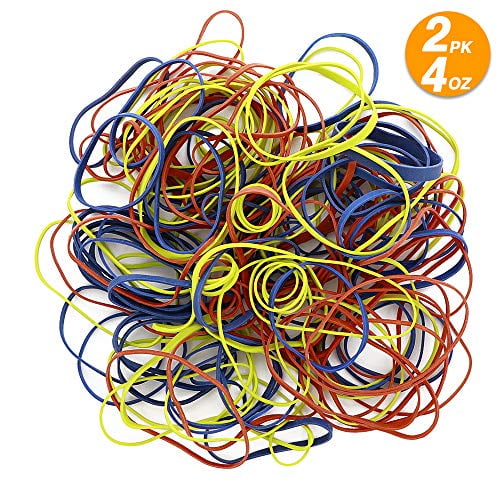 Emraw Rubber Bands Assorted Sizes and Colors Superior Elasticity Bank