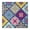 White-423, variant on Square Tablecloth Bohemian Aesthetic Style, Waterproof Vinyl Table Cover, Backed, Elastic Edge for 34-36 Inch Table