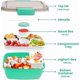 thumbnail image 3 of Bento Box 2000ML, Lunch Box Salad Lunch Container To Go with 4 Compartment Tray, Salad Bowl with Dressing Container, Meal Prep to Go Containers,Green, 3 of 5