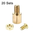 thumbnail image 3 of Unique Bargains Hexagonal Laiton Entretoise Mâle-Femelle Vis Écrou Kit 20 Ensembles 7mm + 6mm, 3 of 6