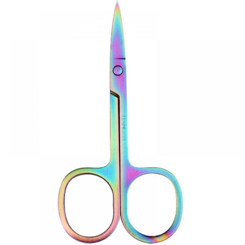 Jolly Nail Scissors,Cuticle scissors,eyebrow scissors Trimming Scissor for Nails and Cuticle Multi-Purpose, Manicure Scissors for Men and Women (Nail Scissors) (Titanium Rainbow)