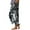 White, variant on YUANGUANST Women's Wide Leg Pants Women's Casual Boho Floral Print Stripe Cotton Linen Pants Elastic Waisted Summer Spring Beach Baggy Office Slacks