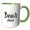 Green/White, variant on 3drose, Text of Beach Please, 15oz Mug