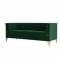 thumbnail image 6 of Holaki 84.2" Elegant 3 Seat Velvet Tuxedo Arm Sofa with Tufted Buckles and Metal legs, Green, 6 of 9