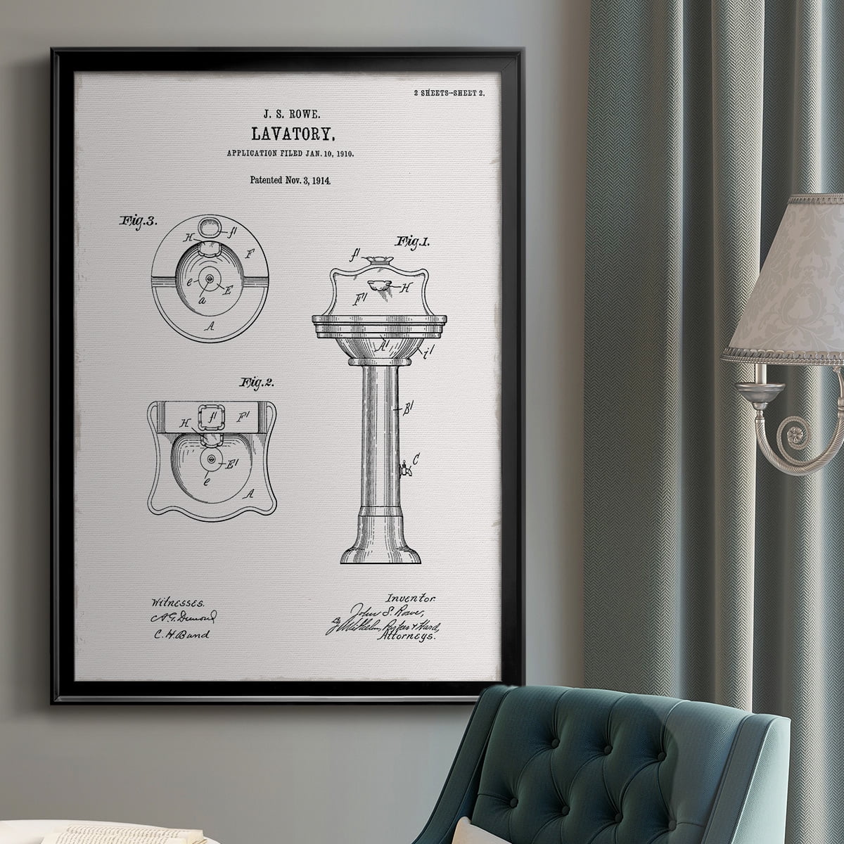 Vintage Sink I Premium Classic Framed Print - Ready to Hang
