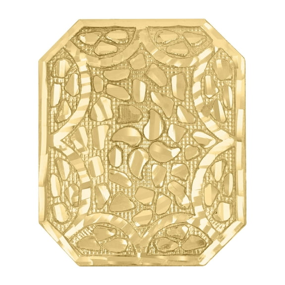 10kt Real Yellow Gold Mens Nugget Fashion Ring