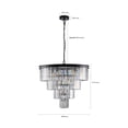 thumbnail image 2 of Jopath 24" Crystal Chandelier Ceiling Light, Modern Luxury 4 Tier Hanging Light Fixture, Elegant Home Lighting for Living Room, Dining Room, Bedroom Black (No Bulbs), 2 of 8