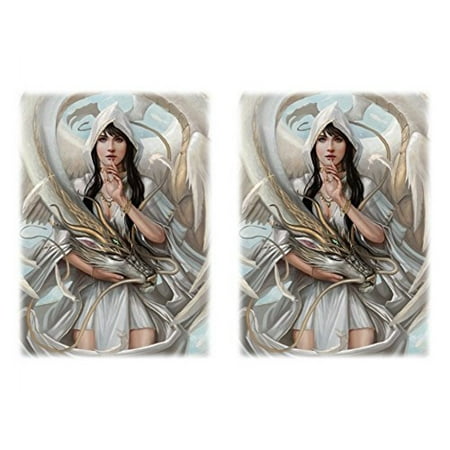 Magic The Gathering Dragon Deck 100 Let Sleeping Dragon Lie Deck Protectors Max Protection Shuffle Tech Art Sleeves 2-Packs - Standard Magic the Gathering Size White ()