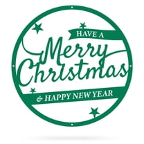 RealSteel: Merry Christmas Holiday Steel Sign - Festive Metal Wall Décor for Indoor/Outdoor Display (Type3/30"/ Green)