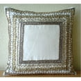 thumbnail image 3 of Euro Sham Pillow, Ivory European Shams 26x26 inch (65x65 cm), Silk Euro Size Pillow Shams, Bordered, Metal Sequins, Tribal, Traditional European Pillow Covers - Ivory Treasure, 3 of 4