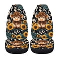 thumbnail image 5 of FOR U DESIGNS Highland Cattle Sunflower Pattern 2 Pcs Car Seat Cover Lightweight Truck Seat Protectors Elastic Auto Accessories Car Front Seats Only Fit Sedan Truck SUV, 5 of 7