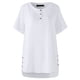 thumbnail image 2 of Camiseta a cuadros Mujer Botón de verano Blusa de manga corta Top suelto, Blanco, L Jumpingount AP001353-03, 2 of 7
