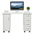 thumbnail image 2 of Ktaxon Manicure Table Salon Beauty Nail Desk with 4 Drawers, Lockable Wheel & Wrist Pad, White, 2 of 10