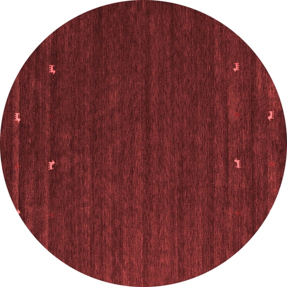 Ahgly Company Indoor Round Abstract Red Contemporary Area Rugs, 6' Round