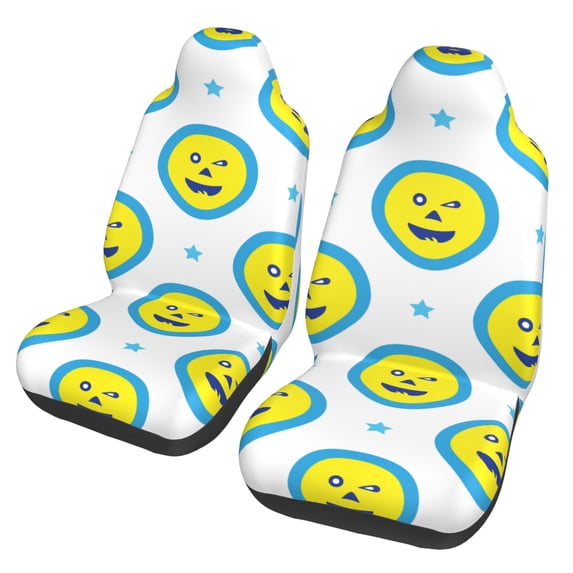 ZICANCN Car Seat Cover Pumpkin Face Smile Car Front Seat Covers Protectors , Automotive Seat Covers for Cars Trucks Suv