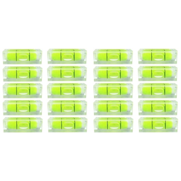 20Pcs Mini Bubble Spirit Level 10X10X29mm Square Levels for Wall Frames Art Displays Picture Hanging RV Tripod Measuring