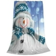 thumbnail image 2 of Honeii Christmas Snowman In The Snow Print Fleece Blanket - Throw Blanket for Bed, Sofa, Couch, Camping, and Travel , Microplush Ultra Soft Warm Blanket-60"x50", 2 of 7
