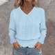 thumbnail image 1 of Ailaofu Womens Tops V Dressy Casual Neck Long Sleeve Shirts Buttons Business Casual Tops, 1 of 6