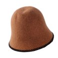 thumbnail image 1 of Sombrero de cubo de invierno para mujer, sombrero de punto a la moda, bombín de lana Vintage, sombrero de campana de lana cálido triturable para invierno, sombreros de cubo sólidos para invierno, 1 of 5
