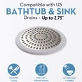 thumbnail image 5 of SHOWERRING & STOPRING BUNDLE, Flat Stainless Steel Drain Protector/Silicone Stopper Combo for Bathtub & Bathroom Sink (Gray), 5 of 10