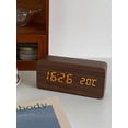 thumbnail image 1 of 1PC Smart Life Wooden Clock Alarm Clocks For Bedroom Table Clock Home Electronics Device Decoration Snooze Morning Bedside Table Clock Voice Control D, 1 of 4
