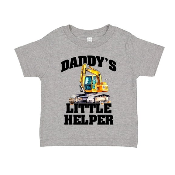 Daddy's Little Helper Excavator Toddler T-Shirt 2T Athletic Heather