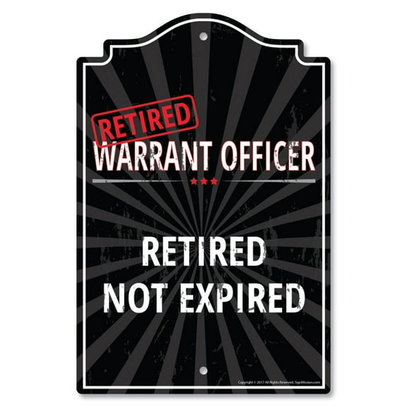 SignMission P-1014-RET-Warrant-Officer 10 x 14 in. Plastic Sign - Retired Warrant Officer