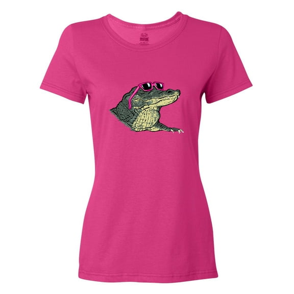 Inktastic Sunny Gator in Pink Sunglasses Women's T-Shirt