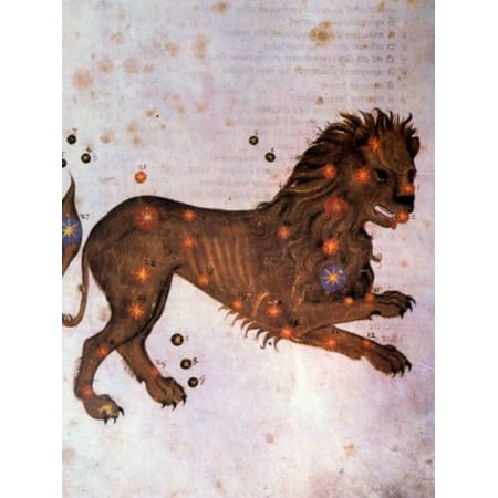 Leo or Lion Signs of the Zodiac by artist unknown (from Atlas Celeste De Strabov) Canvas Art - (18 x 24)