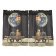thumbnail image 7 of Yayeee Kitchen Curtains Tier Pair Light Filtering 27"x36" Rod Pocket Short Cafe Window Panel, Sitting on The Moon, 7 of 7