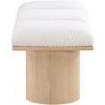 thumbnail image 4 of Meridian Furniture Pavilion Cream Boucle Fabric Bench, 4 of 9